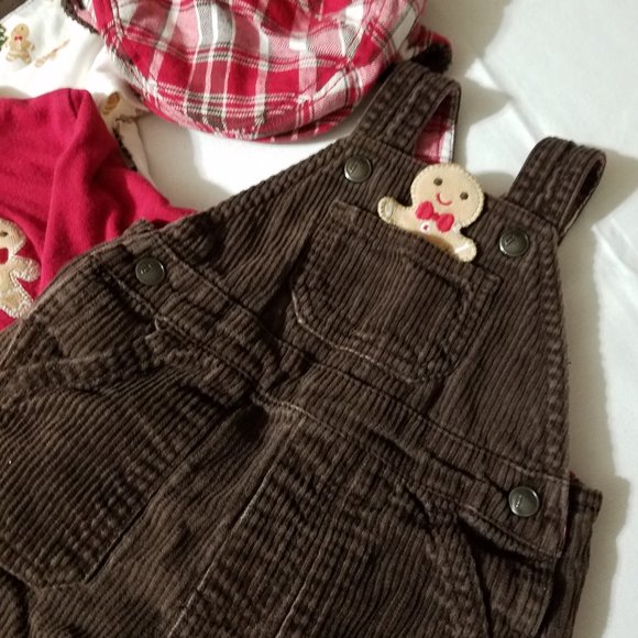 Gymboree Gingerbread Boy 3-6 month NWT print bodysuit, hat & 0-3 month socks. Us - Picture 2 of 5